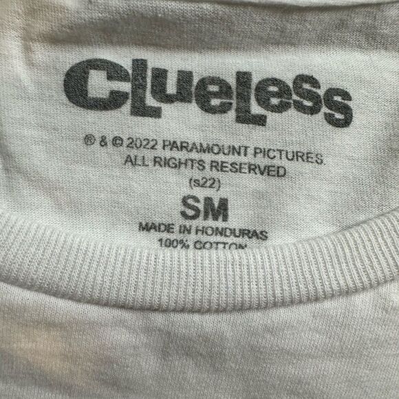 NWT Unisex White Short Sleeve Clueless Graphic Tee Shirt - Size Small - Picture 4 of 6